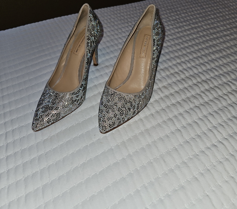 ANTONIO MELANI Silver Stiletto Heels